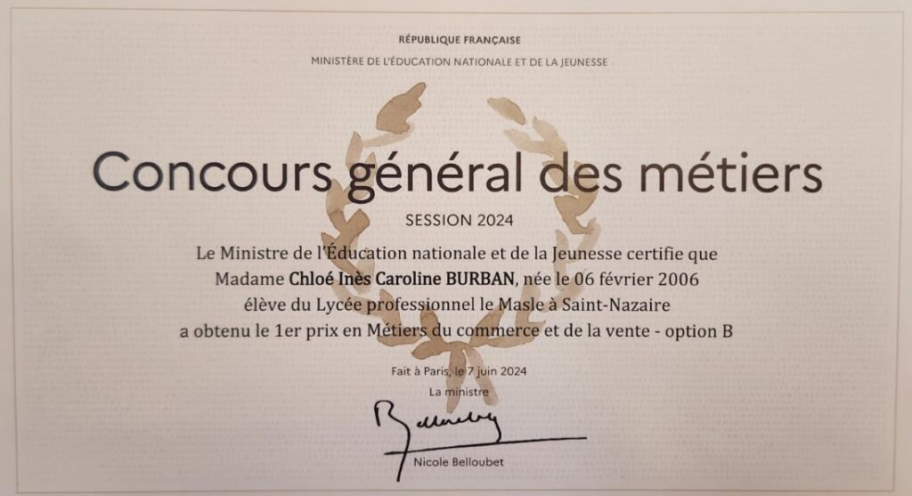 Diplôme Concours Général des Métiers